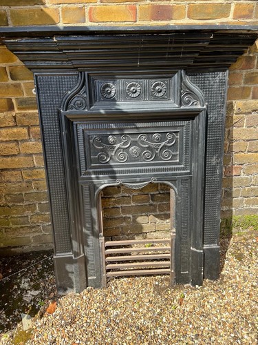 Victorian cast iron fireplace - cast,