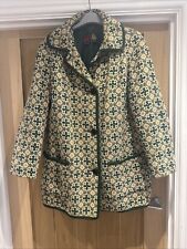 Vintage 60s Welsh Woollens Coat Cream/Green Woven Tapestry 100% Wool