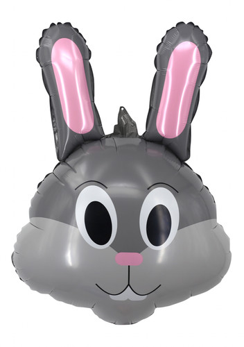 Grey rabbit head easter - grey, bunny