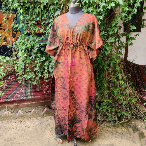 Amar silk tie dye kaftan - tie-dye, dress
