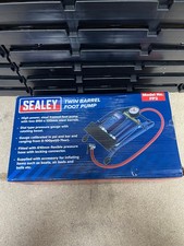 Sealey Foot Pump Twin Barrel Foot Pump, Foot Tyre Inflator with Pressure Gauge