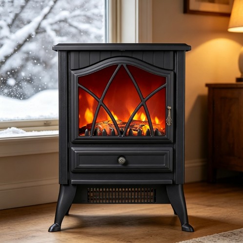Electric fireplace log - log, burning