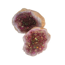 Split whole quartz geode with - split,