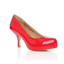 WOMENS LADIES MID HEEL CASUAL