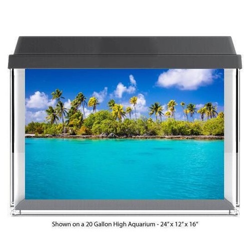 Tropical shore line polyester - tropical,