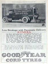 GOOD YEAR 'Cord' Motor Tyres Advert #2 - 1921 Antique Lorry Truck Tire Print