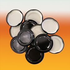 82mm Twist On Jam Jar Lids - Black - Pack Of 12 - 2lb Jam - Half Gallon Pickle