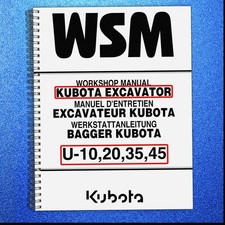 KUBOTA U10 U20 U35 U45 EXCAVATOR WORKSHOP MANUAL - LOOP BOUND - TOUGH COVERED