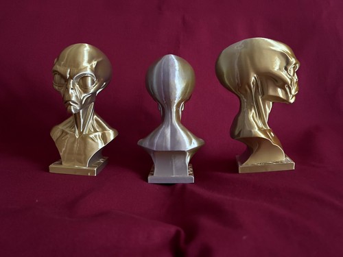 Classic grey alien bust 3d - grey,
