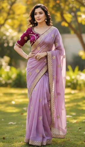 Saree with readymade blouse - saree,