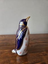 Vintage 1985 Royal Crown Derby Imari Penguin paperweight solid ceramic stopper