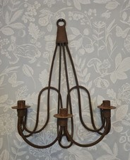 Vintage Shabby Rustic  Metal  Wall Hanging Candle Holder