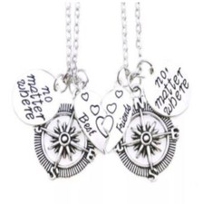 A Pair Of Best Friends Sentimental Quote Fully Adjustable Necklaces