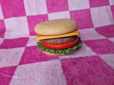 Vintage 6 Pieces Ceramic Cheeseburger Hamburger Burger Coaster Set Retro 80s