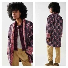 Free People Gracie Mae Vintage Floral Slouchy Jacket Purple Pink, Small RRP $168