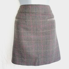 Joules UK 18 V Fearne Wool Hethchk Tweed Skirt Green Pink Country Style British