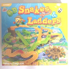 3D Snakes Ladders Board Game for Families Classic Fun Dice Game for Kids VGC