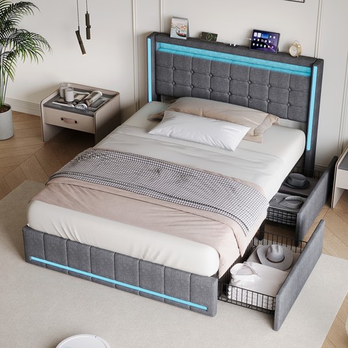4ft6 double storage bedstead - storage,