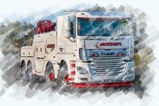 DAF CF Wrecker, Jackson's, digital art A3 print