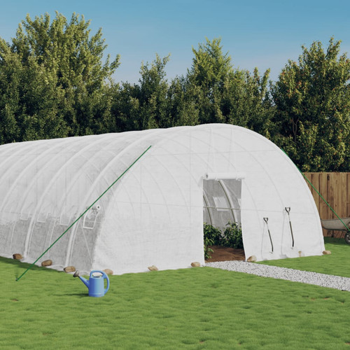 Greenhouse white 12x6x2 85m - white, pe
