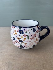 Fat Face Mug Floral Cup Pink/Blue Pretty Dishwasher/Microwave Safe