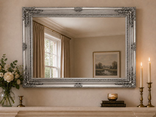 Antique silver ornate wall - antique,