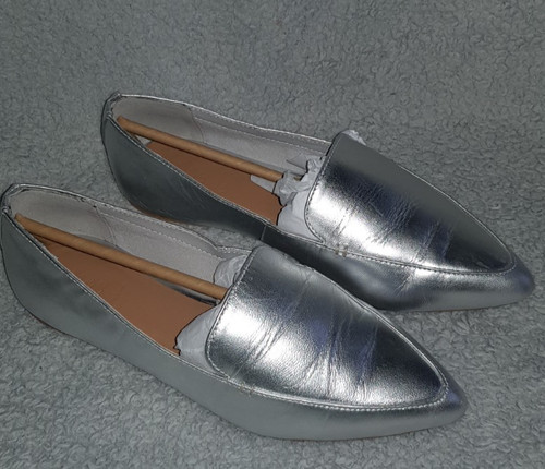Ladies silver leather - m&s,