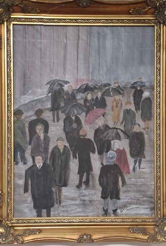 Rainy street scene - rainy,