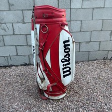 Wilson Staff 1980’s Classic Pro Cart Staff Large Golf Bag Red & White 10.5”