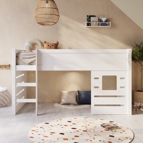 White mid sleeper cabin bed - white,