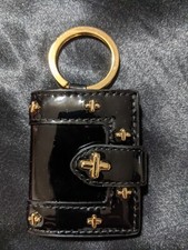 NEW LINKS Metal / F Leather Black Book Keyring / Bag Charm, Great Present! NIB