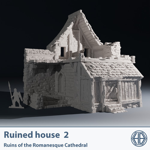 Ruined medieval house with - medieval,