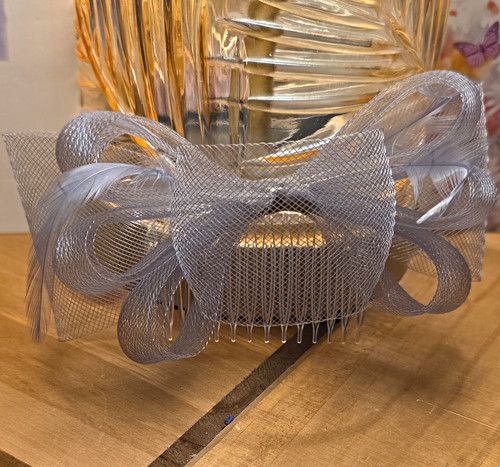 Small silver mesh bow - small,