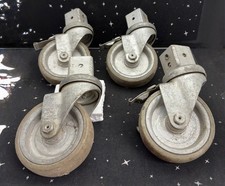 Vintage Colson Heavy Duty Swivel  Locking Stem Caster Wheel Set Of 4