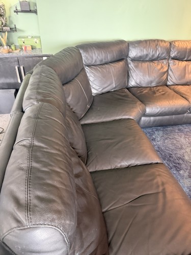 Black leather corner - black,