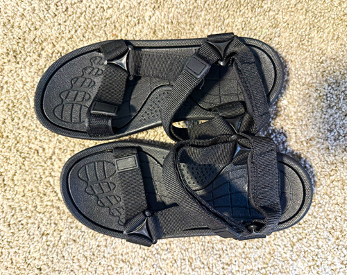 Men black strappy - strappy, sandals