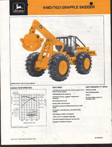 John deere 648d 7423 grapple - john,