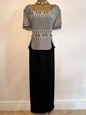 Beautiful Joseph Ribkoff Monochrome Evening Dress With Lace Top Detail Size 20