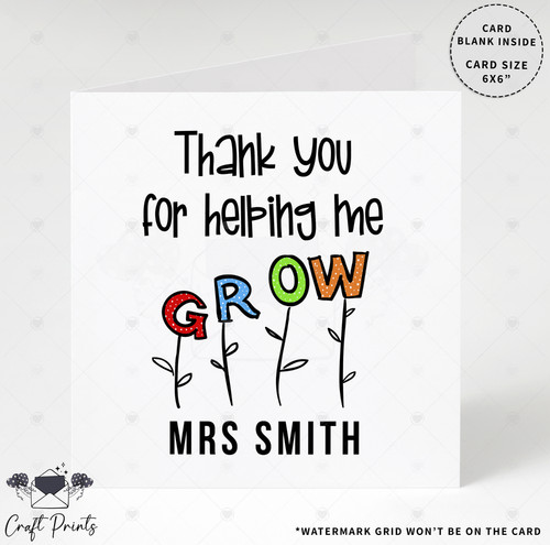Teacher thank you card - you,