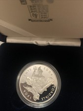 2004 Sterling Silver Proof Crown Entente Cordiale £5 Coin In Original Box