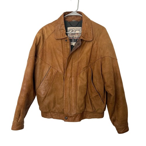 Vtg 90s leather - leather, bomber