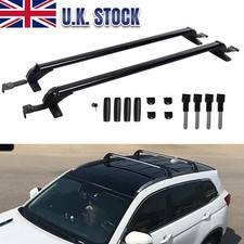 Universal Lockable Aluminium Car Roof Rack Bars No Rail Anti Theft Carrier 43.3"