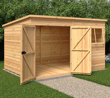 12x8 WOODEN PENT SHED SHIPLAP