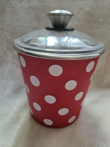 Red white polka dot - red,