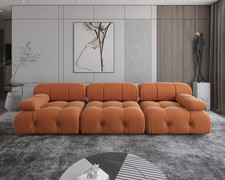 Stylish 104" Orange Velvet