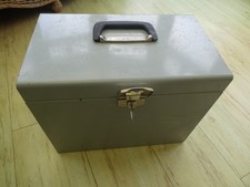 A4 File Filing Box Grey Metal Home Office Storage Lockable with Suspension Files