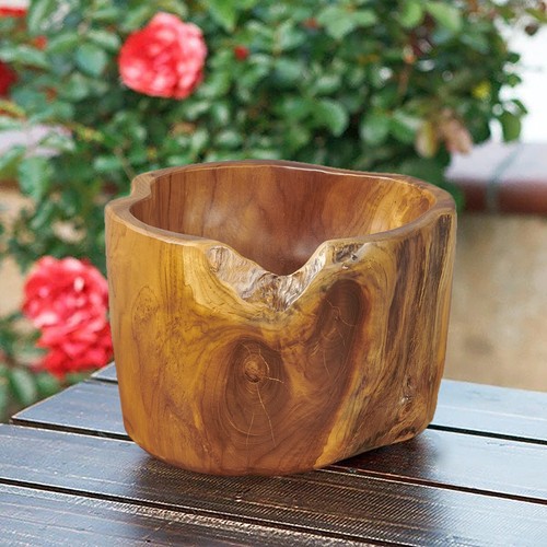 Teak fruit bowl reclaimed - fruit,