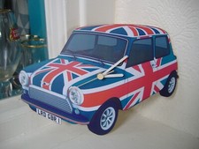 CLOCK British Mini  for wall Union Jack colourway Fully Working, Vintage 1980's