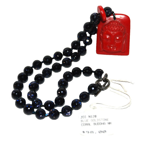 Blue goldstone coral budda - blue,