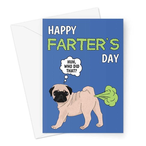 Funny pug dog - funny, father's